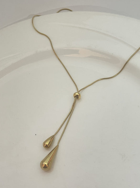 Aurelia Twin Drop Necklace - Zella