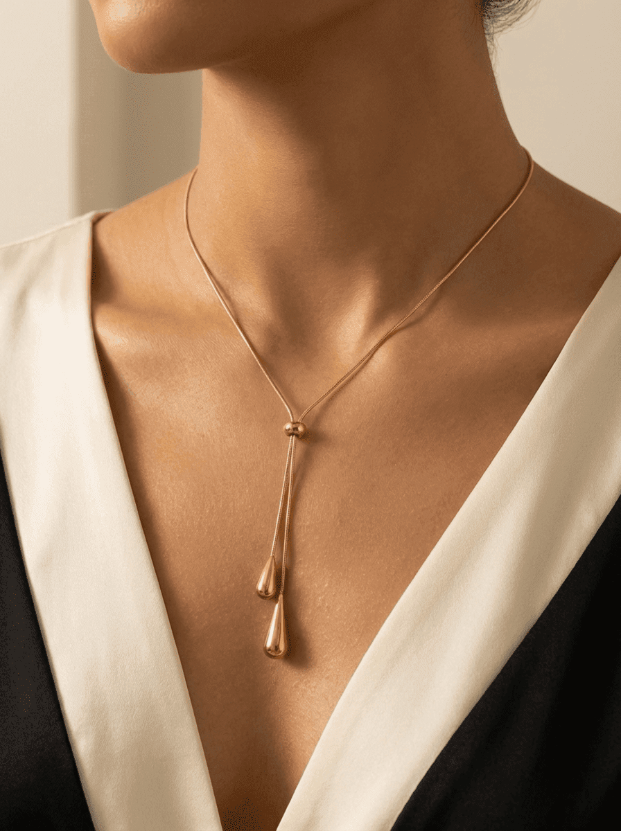 Aurelia Twin Drop Necklace - Zella