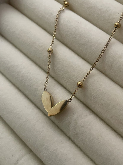 Butterfly Heart Necklace - Zella