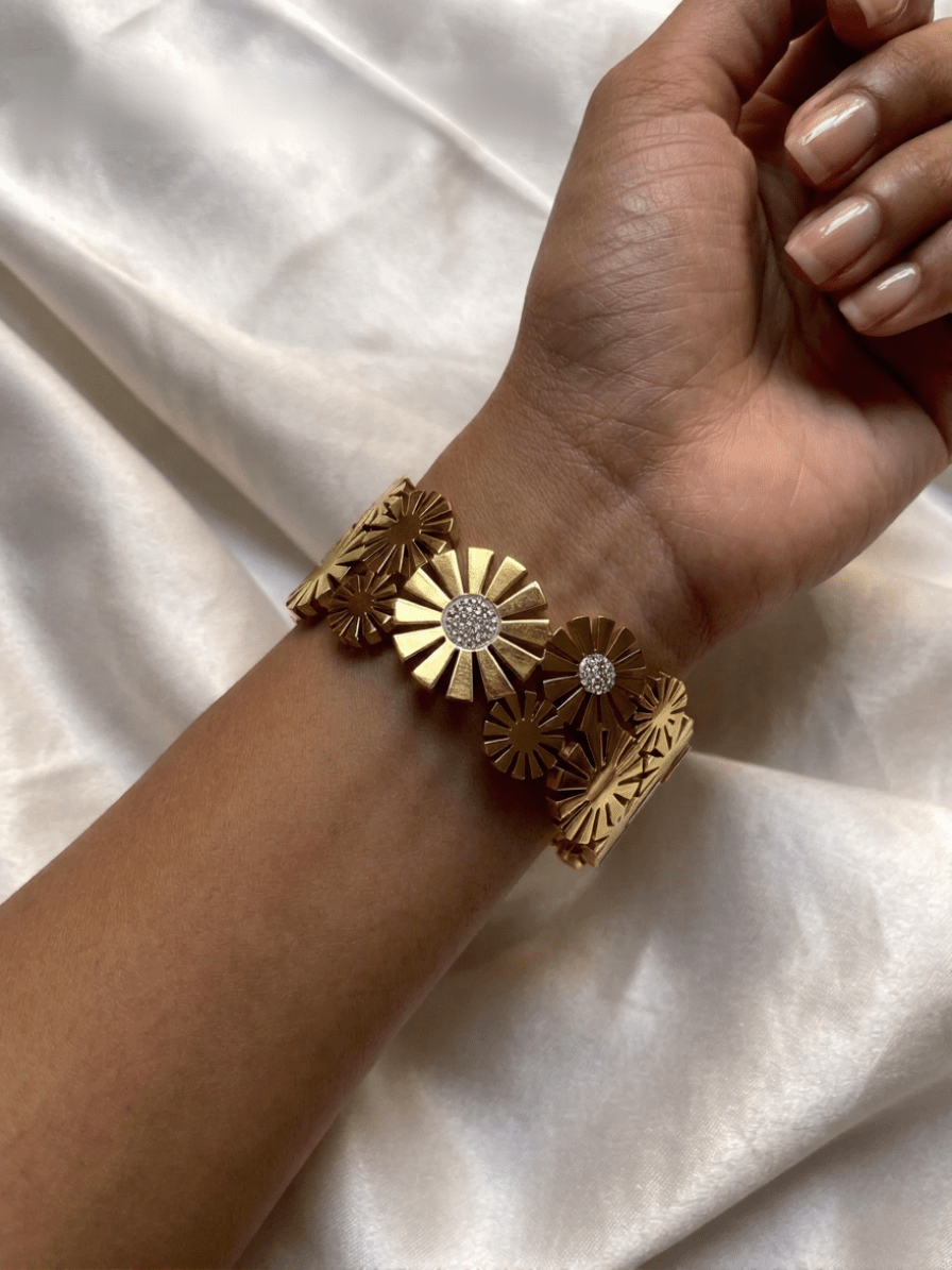 The Gilded Petal Bangle - Zella