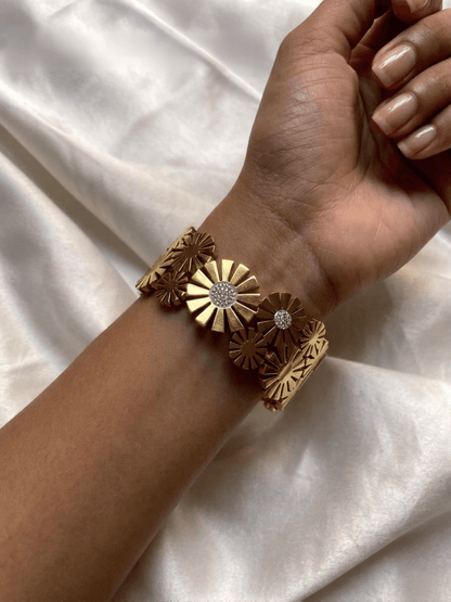 The Gilded Petal Bangle - Zella