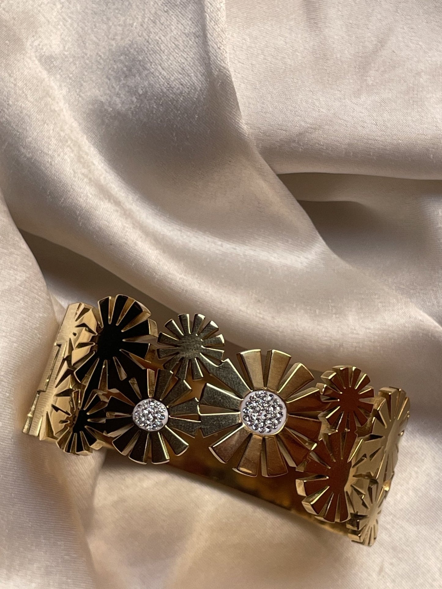 The Gilded Petal Bangle - Zella