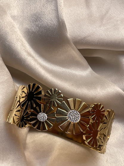 The Gilded Petal Bangle - Zella
