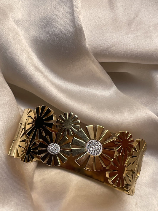 The Gilded Petal Bangle - Zella