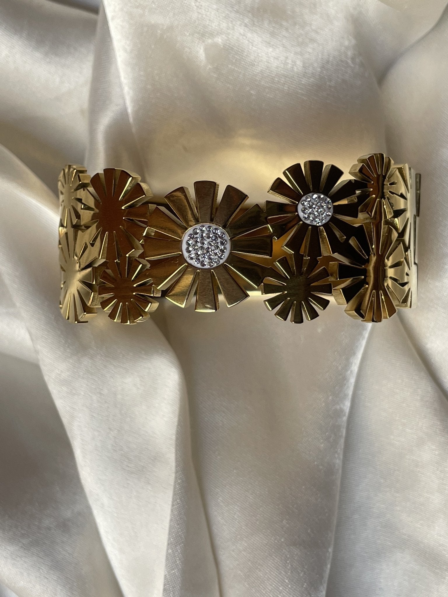The Gilded Petal Bangle - Zella