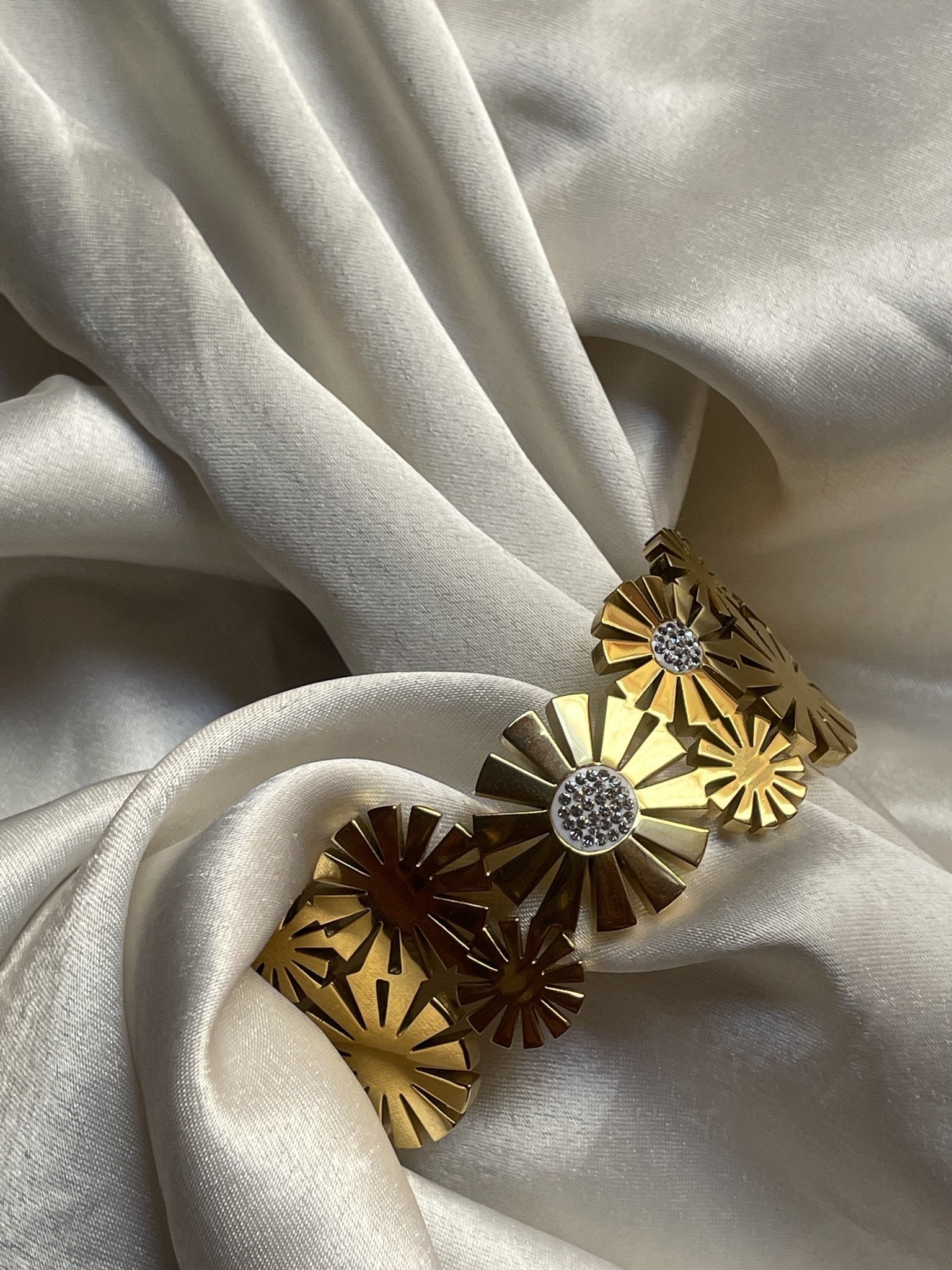 The Gilded Petal Bangle - Zella