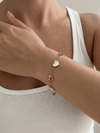 Pearl Heart Link Bracelet - Zella